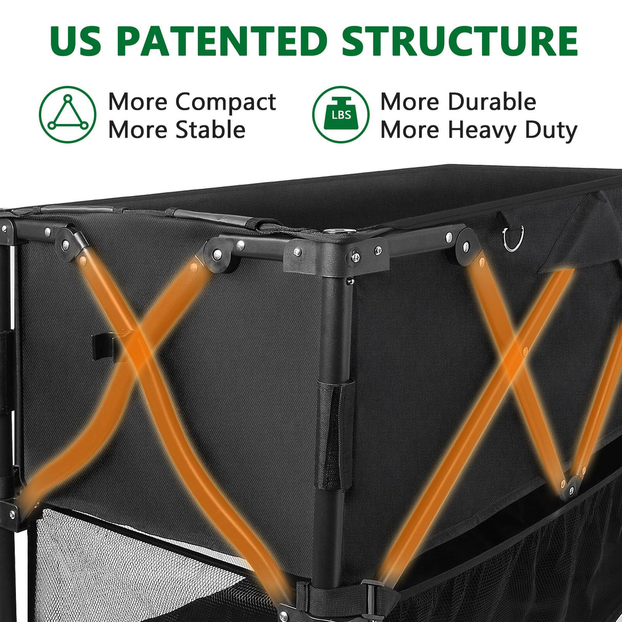Double Decker Wagon 600lb Capacity & 400L Collapsible Sports Wagon