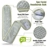 Giegxin 25 Pcs Spa Headbands Bulk Facial Makeup Hair Wrap Bath Shower Adjustable Double Layer Coral Fleece with Hook and Loop (Multicolor)