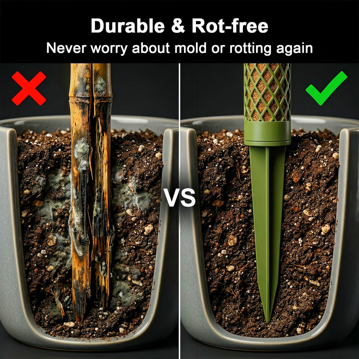 Moss Pole Monstera Plant Support: 40" Stackable Kit for Climbing Vines