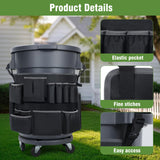 Trash Can Caddy Bags Fit 32-55 Gallon Garbage Bins, Garbage Bin Caddy Bag Organizer with Multi-Pockets, Organizer For Cleaning, Maid, & Janitorial Duty, Cleaning Caddy Bag Only