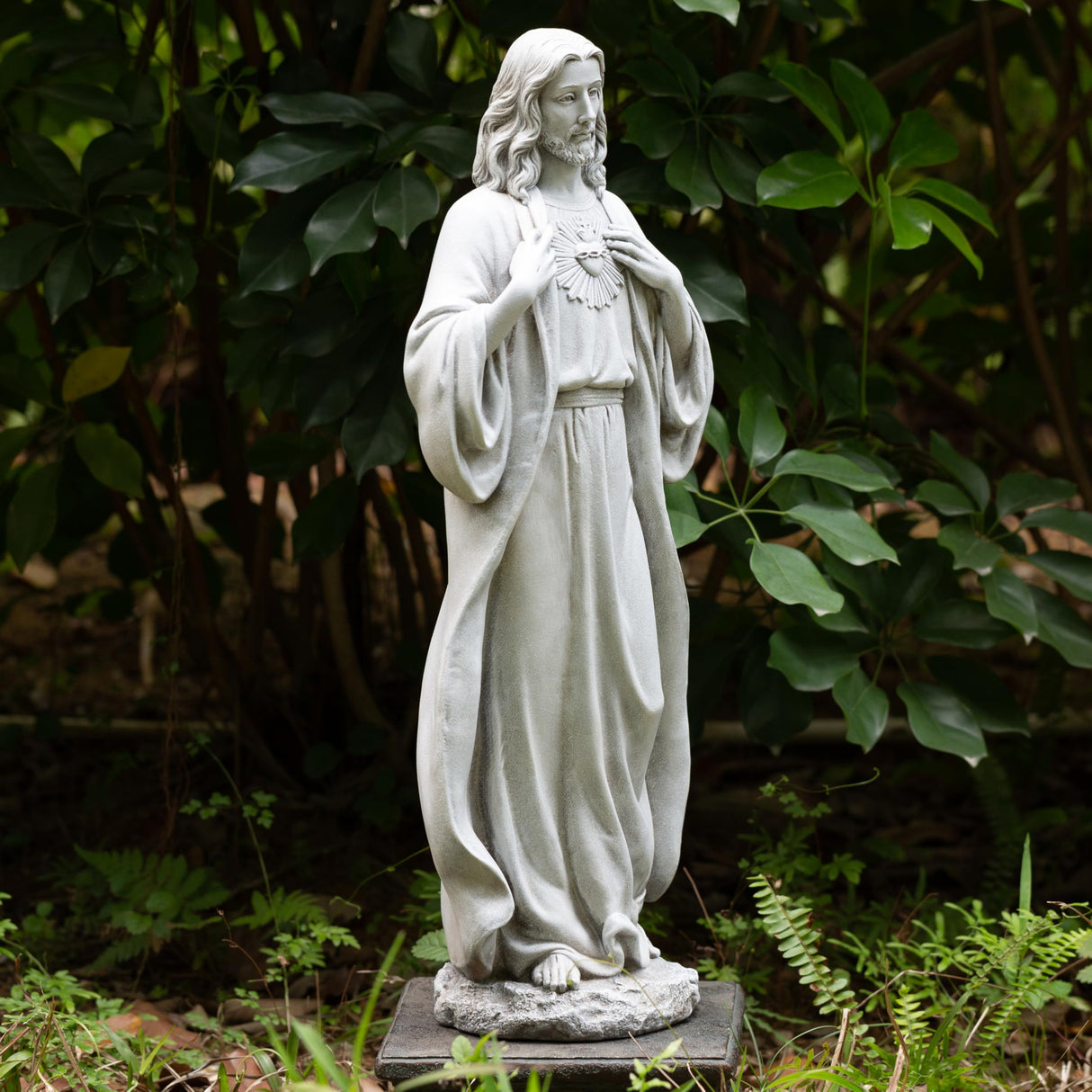 BC Catholic Sacred Heart of Jesus Statue, 24.5" H Large Jesus Christ Statue, Catholic Outdoor Statue for Garden Yard Patio Lawn Hallway, Handpainted Religious Gift for Father's Day