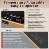 Food Warming Mat (XL 24"x16"), Food Warmers for Parties Buffet and Daily Use, Full Surface Warm Evenly Electric Warming Tray with Button Temperature Control, Gold Handles Warming Mat for Food, Black