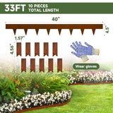 Corten Steel Landscape Edging 4.5 Inch Pre-Rusted 33Ft Total 10-Pack