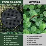 FEED GARDEN Landscape Staples 6 Inch 200 Pack Kit, Heavy Duty 11 Gauge Hot-Dip Galvanized Garden Stakes with 200 Gaskets & 1 Pick Hook for Weed Barrier, Landscape Fabric, Sod, Turf & Garden Edging