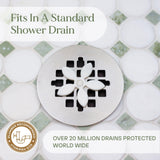 DrainWig Shower Drain Hair Catcher – Disposable Bathroom Hair Trap, Easy to Install in Shower Drain Cover, Helps Prevent Clogs – As Seen on Shark Tank – White Flower (12-Pack)