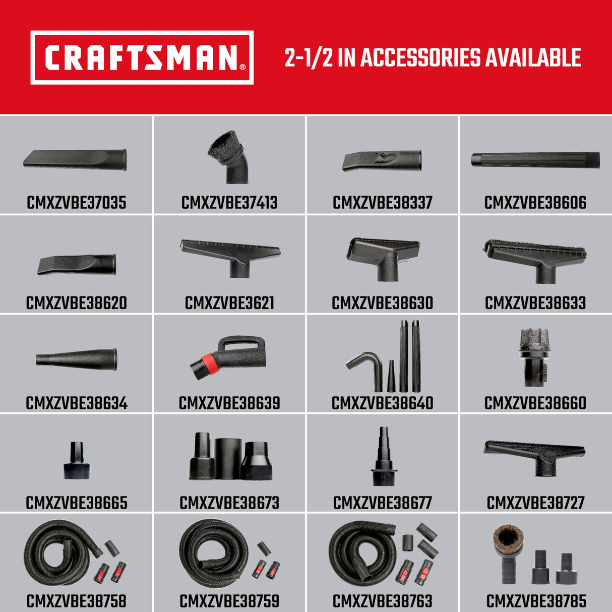 CRAFTSMAN CMXZVBE38640 2-1/2 in. Gutter Cleaning Wet Dry Vac Attachment Kit