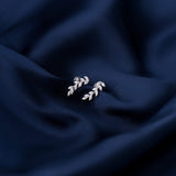 JSGEMSLEE Leaf Stud Earrings Ear Climber Earrings for Women Cubic Zirconia Ear Crawler Earrings Hypoallergenic Cartilage Jewelry