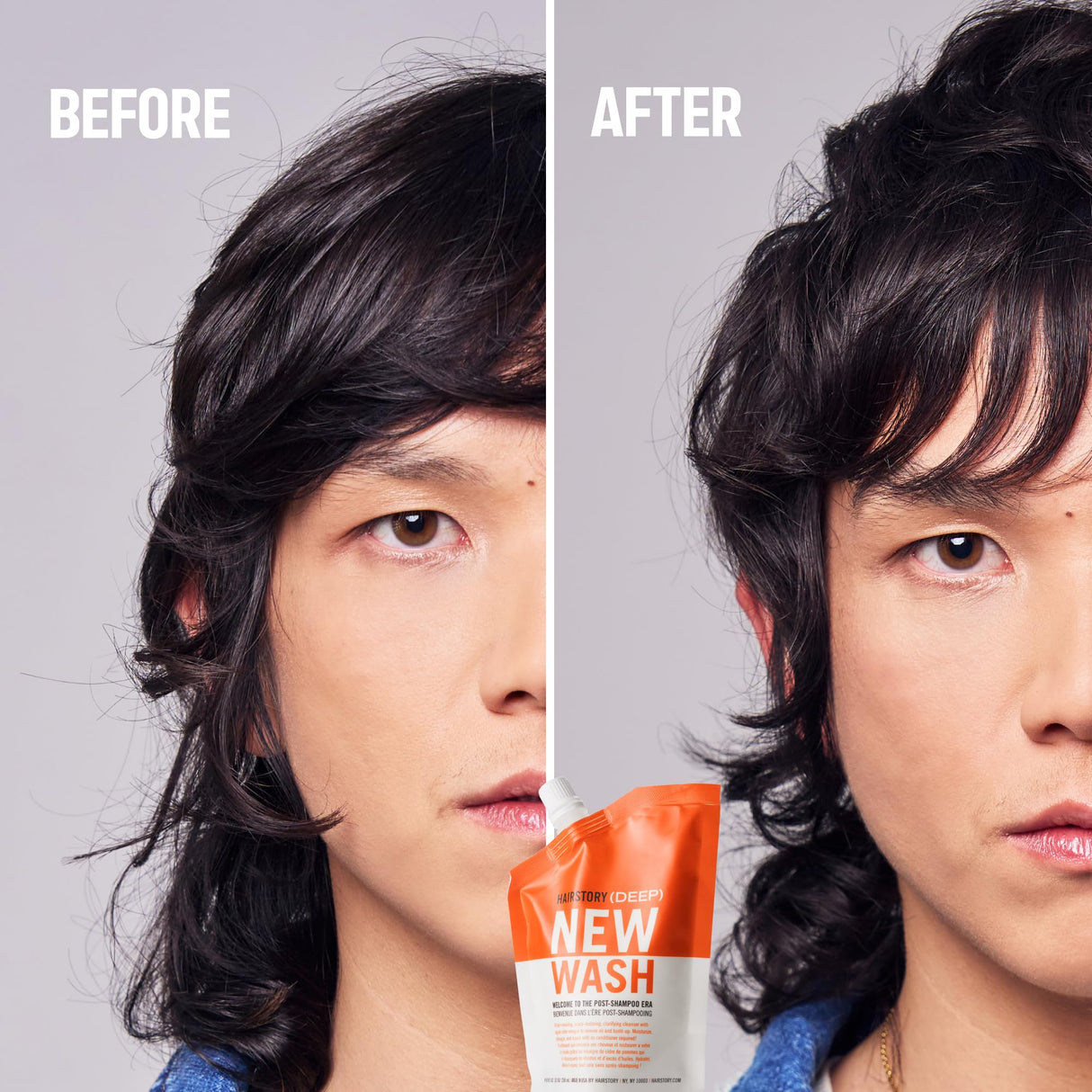 Hairstory New Wash Deep with Scalp Brush, Clarifying Cleansing Cream for Oily & Fine Hair, Shampoo & Conditioner Alternative, Removes Buildup & Restores Scalp, 8oz