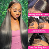 30 Inch 13x6 Lace Front Wigs Human Hair Straight HD Lace Front Wigs Human Hair Pre Plucked Straight Wigs Human Hair 13x6 Straight Lace Frontal Wigs 200 Density Glueless Wigs Human Hair for Women