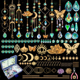 HAPGFS DIY Suncatcher Kit, 402pcs Sun Catchers Making Supplies, Art and Crafts Rainbow Maker for Adults Hanging Prism Sun Catcher with Crystals Indoor Outdoor Garden Party Decor