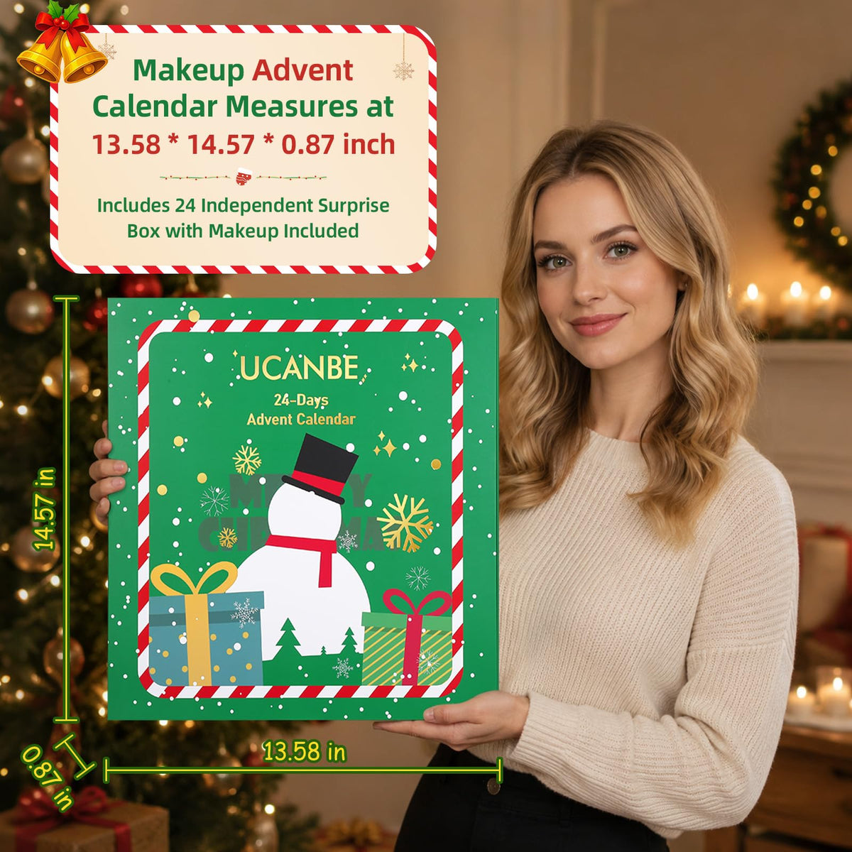UCANBE Makeup Advent Calendar 2026 for Women Teens Girls, 24 Piece Christmas Holiday Gift Sets, Beauty & Cosmetic Surprises Countdown
