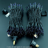 YULETIME 200 Purple Halloween Lights with Black Wire, Pack of 2 Sets 33 ft 100 Count UL Certified Christmas String Lights (Purple)