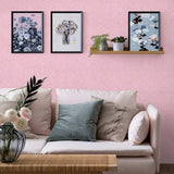 Abyssaly Pink Wallpaper Embossed Self Adhesive Peel and Stick Removable Home Decorative 23.6 inch X 118 inch Vinyl Film Cabinet Furniture Countertop Solid Color Shelf Paper Silk