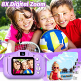 Goopow Kids Selfie Camera Toys for Girls Age 3-9, Digital Video Camera Toy with Protective Cover,Christmas Birthday Festival Gifts for 3-9 Year Old Girls Boys- 32GB SD Card Included (DC-H21-PURPLE)