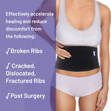 Everyday Medical Broken Rib Brace for Men and Women - Bamboo Charcoal Rib Support Compression Brace - accelerates The Healing of Cracked, Dislocated, Fractured and Post-Surgery Ribs - Large