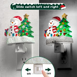 L LOHAS LED Christmas Night Lights Plug into Wall, 5000K Daylight, 360° Rotatable Christmas Tree & Snowman Nightlight, Night Light for Kids, Ideal for Christmas Home Decor, 1 Pack