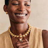 LILIE&WHITE Chunky Gold Beaded Necklaces for Women