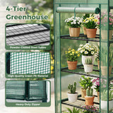 NEWBULIG Mini Greenhouse with Durable PE Cover Roll-up Zipper Door 4 Tier, 27"x19"x63" Small Greenhouse for Outdoors Indoor Balcony, Porch, Garden, Patio, Backyard Green Houses, Green