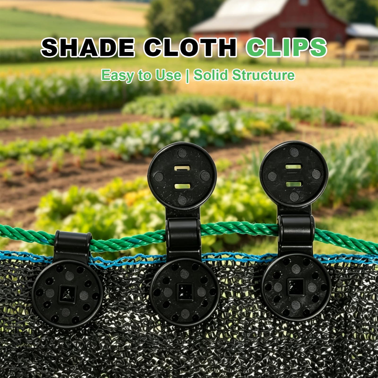 Shade Cloth Clips,2026 New Heavy Duty Round Plastic Lock Grip,Upgrade Windproof Fix Clamps,for Gardening,Greenhouse,Sun Shade Net,Anti Bird Netting Awning Tarp (50Pcs)