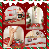 Drydiet 3 Pcs Christmas Kitchen Rugs and Mats Set Xmas Winter Farmhouse Non Slip Rugs Christmas Snowman Candy Holly Berries Floor Mats for Kitchen Home Hallway Holiday Decor, 17 x 29 and 17 x 47 Inch