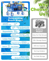 Holacamking 59"L Beach Wagon with 9×4" Big Sand Wheels, Expandable Tailgate