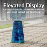 Sunnydaze Glass Gazing Ball Stand for Gazing Globes - Outdoor Mosaic Sphere Holder & Pedestal for Backyard or Patio Decoration - Deep Ocean Swirl