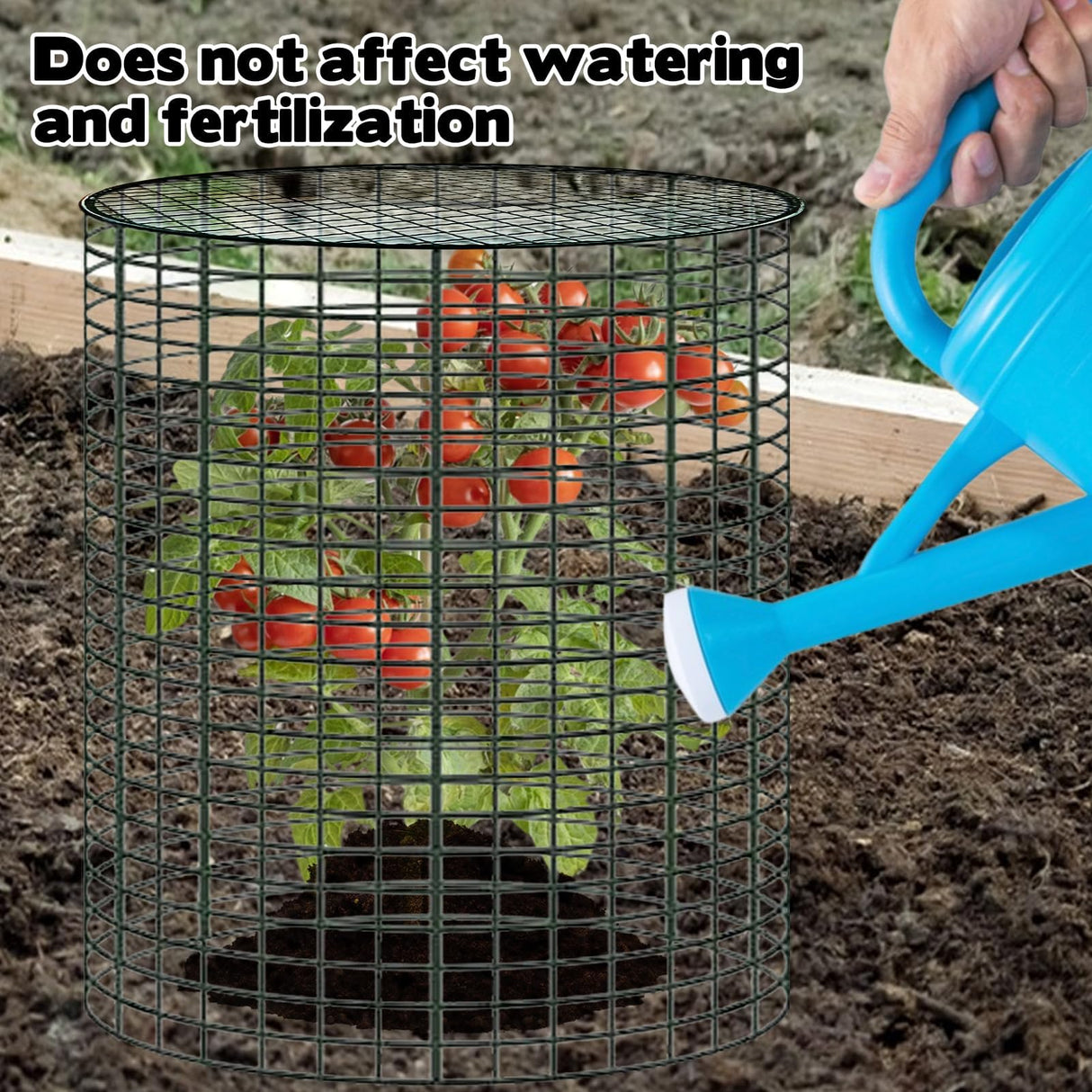 6 Sets of 24'' x 12'' Garden Plant Protectors from Animals with Detachable Covers, Metal Plant Cage Chicken Wire Cloche with Ground Stakes and Nylon Tie, Wire Plant Cage to Keeping Bunny Animals Out
