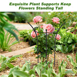 4 Pack Peony Cages and Supports, 12.5"Dx24"H Dual-Ring Metal Plant Supports