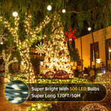 Tcamp 164FT 500 LED Christmas Lights, 8 Modes Christmas Tree Lights with Timer Memory Function, Green Wire Starry Fairy String Light for Xmas Tree Halloween Outdoor Indoor Decor (Warm White)