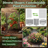 10 Packs Plant Protectors from Animals, 30Pcs 12"x 16" Large Metal Wire Mesh Garden Plant Cages for Outdoor Gardening, Chicken Wire Cloche Plant Cages for Rabbits with Zip Ties & Stakes(Black)