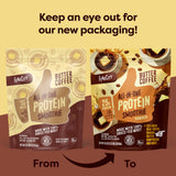 FlavCity Grass Fed Whey Protein Powder - Butter Coffee - 25g Protein, 10g Collagen & 87mg Caffeine - Made with Organic Reishi & Cordyceps - Gluten Free & No Added Sugars (20 Servings)