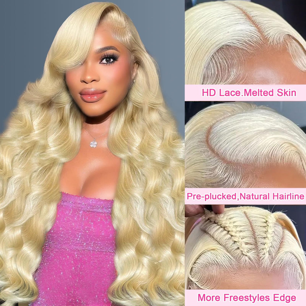 BOTNNS 28 Inch 613 13x6 Lace Front Wig Human Hair 200 Density Blonde Wig Human Hair 613 Body Wave Blonde HD Lace Front Wigs Human Hair Pre Plucked 613 Lace Frontal Wigs