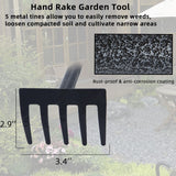 KLDOLLAR Hand Rake, Adjustable Handle Garden Small Rake Garden Tool
