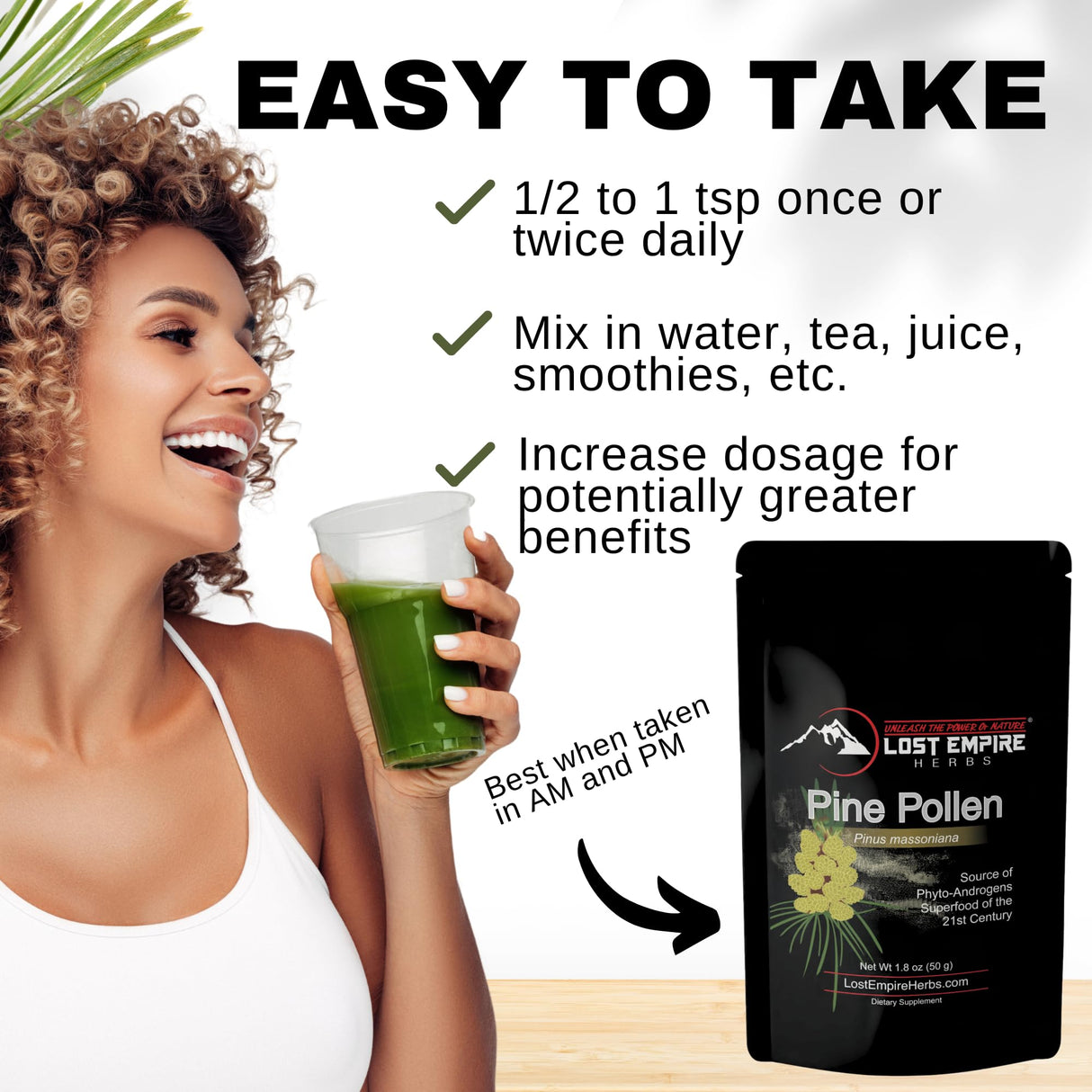 Pine Pollen Powder Wild Harvested - 99% Cracked Cell Wall | Supports Healthy Energy & Longevity (50 Grams)