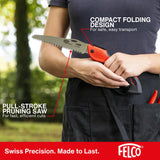 FELCO 602 Folding Pruning Saw – Compact Pull-Stroke Saw for Gardening & Vineyard Use | Tree Branch Cutter | Folding Handsaw with Chrome-Plated 6.3" Blade, Non-Slip Handle, Blade Lock, Swiss Precision