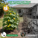 Cucumber Trellis for Raised Bed and Garden, 47" H x 31" W U-Shaped Metal Garden Trellis for Climbing Plants with Nylon Netting, Vegetable Support Frame
