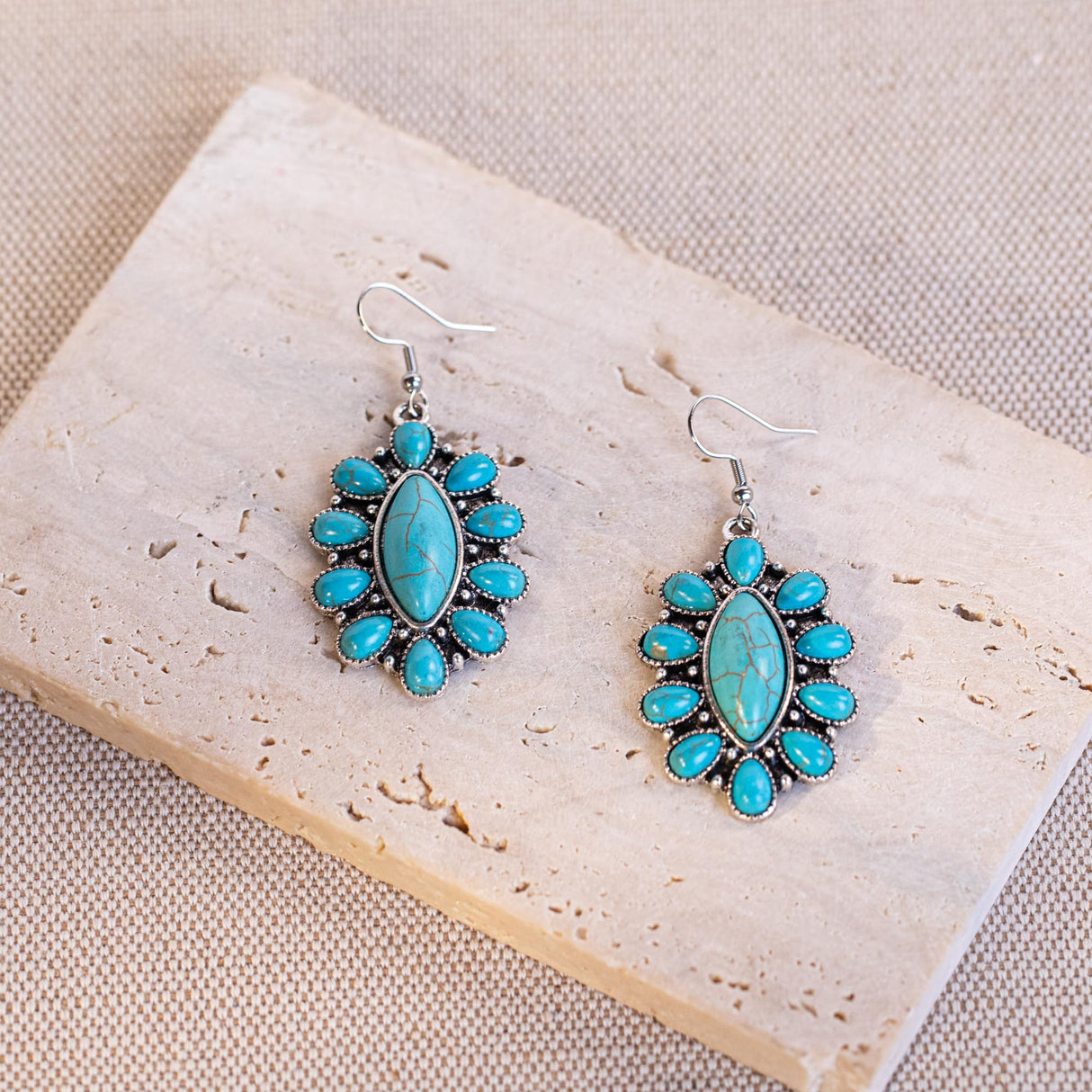 Montana West Turquoise Naja Necklace & Dangle Earring Jewelry Set for Women