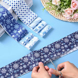 40 Pcs Winter Christmas Snowflakes Cotton Jelly Fabric Strips Blue and White Snowflake Reindeer Patchwork Strips for Quilting Crafting Snowman Precut Patchwork for Sewing DIY Crafts