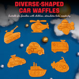 SugarWhisk Car Waffle Maker for Kids, Halloween & Christmas Mini Waffle Maker, 8 Fun Vehicle Shaped Mini Pancake Maker, Non Stick Surface, Excellent Gift, White