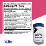 4Life Transfer Factor Belle Vie - Supports Women's Reproductive Health with Phytoestrogen Blend of Kudzu, Flax, and Red Clover - 60 Veggie Capsules