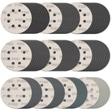 100 Pcs 5 Inch Sanding Discs Hook & Loop 8 Holes Wet Dry Sandpaper 180 240 320 400 600 800 1000 1500 2000 3000 Assortment Grits Silicon Carbide Orbital Sander Sand Paper for Wood Automotive Metal