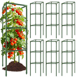 6 Pack 49" Square Tomato Cages, Heavy Duty Steel Tomato Trellis Kit