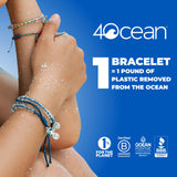 4ocean Signature Beaded Bracelet - Removes 1 Pound of Ocean Plastic - Adjustable, Unisex, Handcrafted from Recycled Materials - Eco-Friendly Ocean Cleanup Jewelry