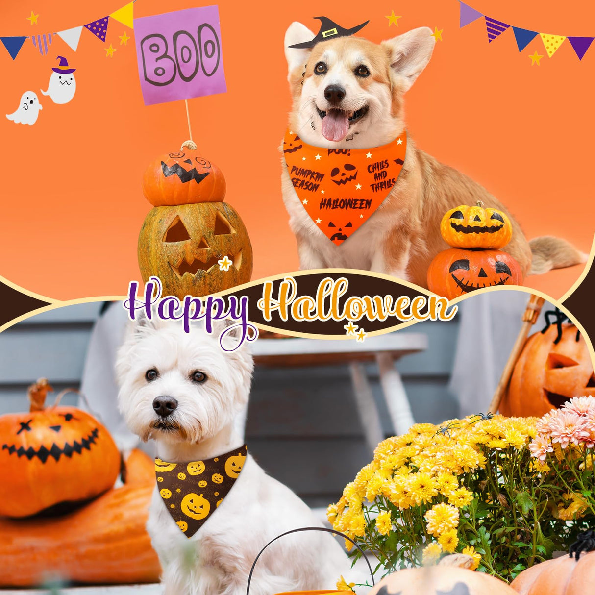 Preboun 100 Pcs Thanksgiving Christmas Dog Bandanas Bulk Holiday Bandanas for Dog Triangle Kerchief Bib Scarf Set for Pet Cat Party Costume Photo Props Accessories Pet Shops Owners Groomers, 25 Styles