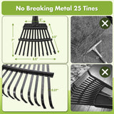 Rake for Leaves, Heavy Duty Small Leaf Rakes for Lawns & Yard with 60” Length 8.5” Width 11 Metal Tines, Lightweight Gardening Rake for Women Men Kids for Shrub,Grass,Mulch