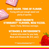 Sparkling Ice STARBURST Strawberry, Zero Sugar Flavored Sparkling Water, with Vitamins and Antioxidants, Low Calorie Beverage, 17 fl oz Bottles (Pack of 12)