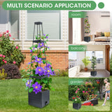MQUPIN Self Watering Tomato Planter with Trellis, 57" Raised Garden Bed for Climbing Vegetables Vine Flowers, Tomato Cage Plant Support for Indoor Outdoor Patio Greenhouse (1 Pack)