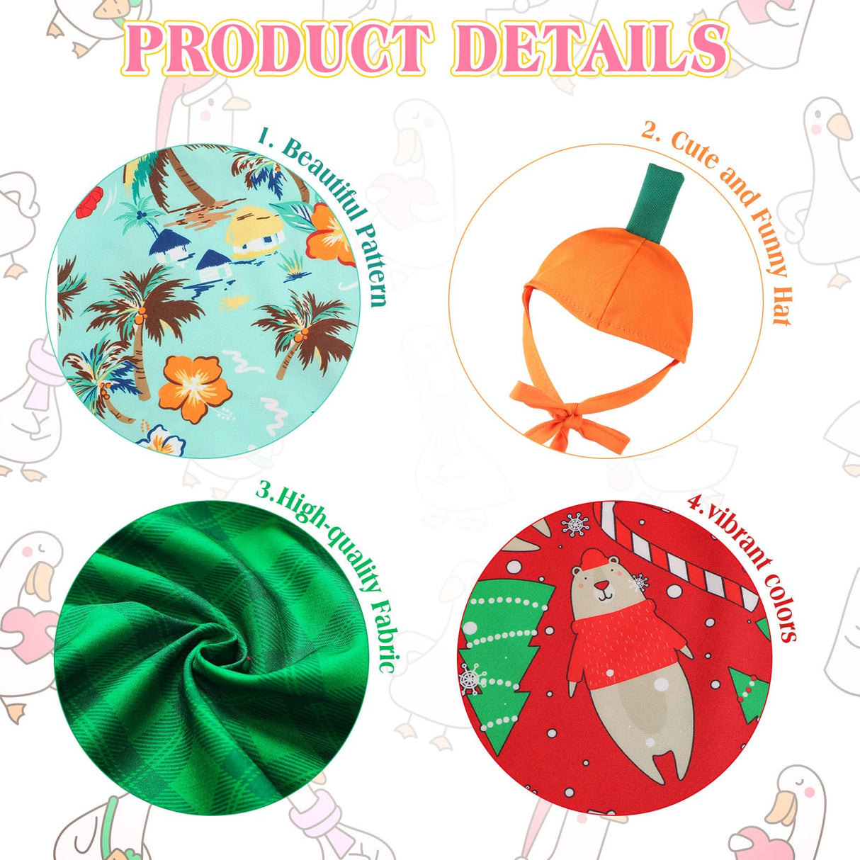 Silicherry 8 Set Seasonal Holiday Goose Outfits Christmas Valentine's Day Summer All Seasons Lawn Porch Goose Clothes Costume for 23" Cement Statue Garden Patio Outdoor Decoration(Boy Style)