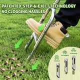 Manual Lawn Aerator Tool - Core Aerator with Step-to-Eject Technology for Never-Clogging Lawn Aeration, Heavy-Duty Steel Construction,Easy DIY Plug Aerator for Healthier Grass and Yard (Black)