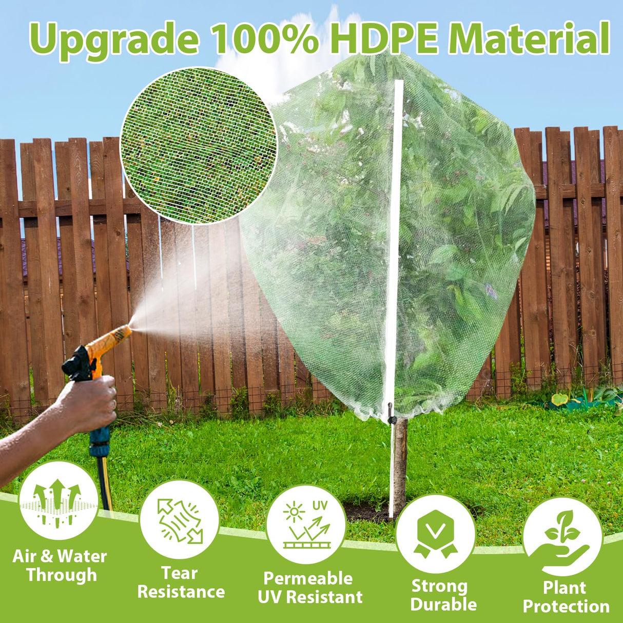 2 Pack Large Fruit Tree Netting, 8X8FT Garden Net, Zipper, Drawstring